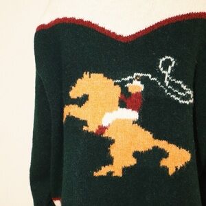 Baileyrose Rodeo Cowboy Cardigan Deep Green Cream S